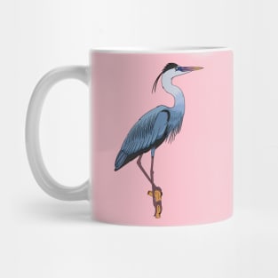 Great blue heron cartoon illustration. Mug